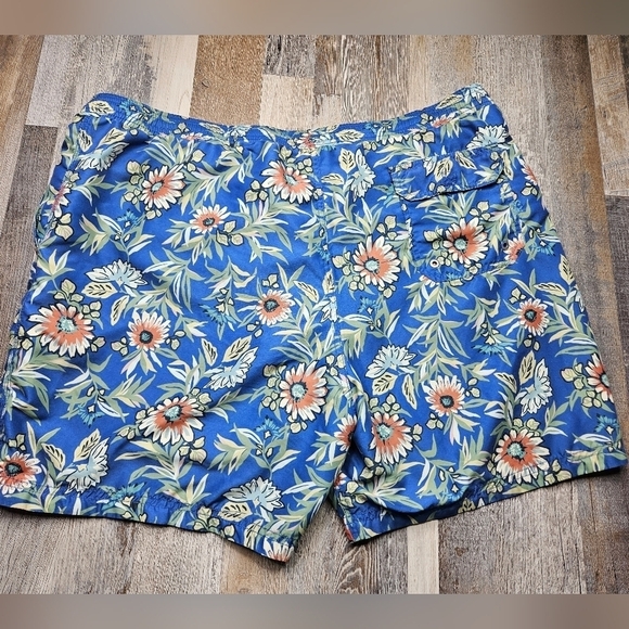 Reyn Spooner Men's Blue Floral Swim Trunks Mesh Liner XL - Picture 4 of 6